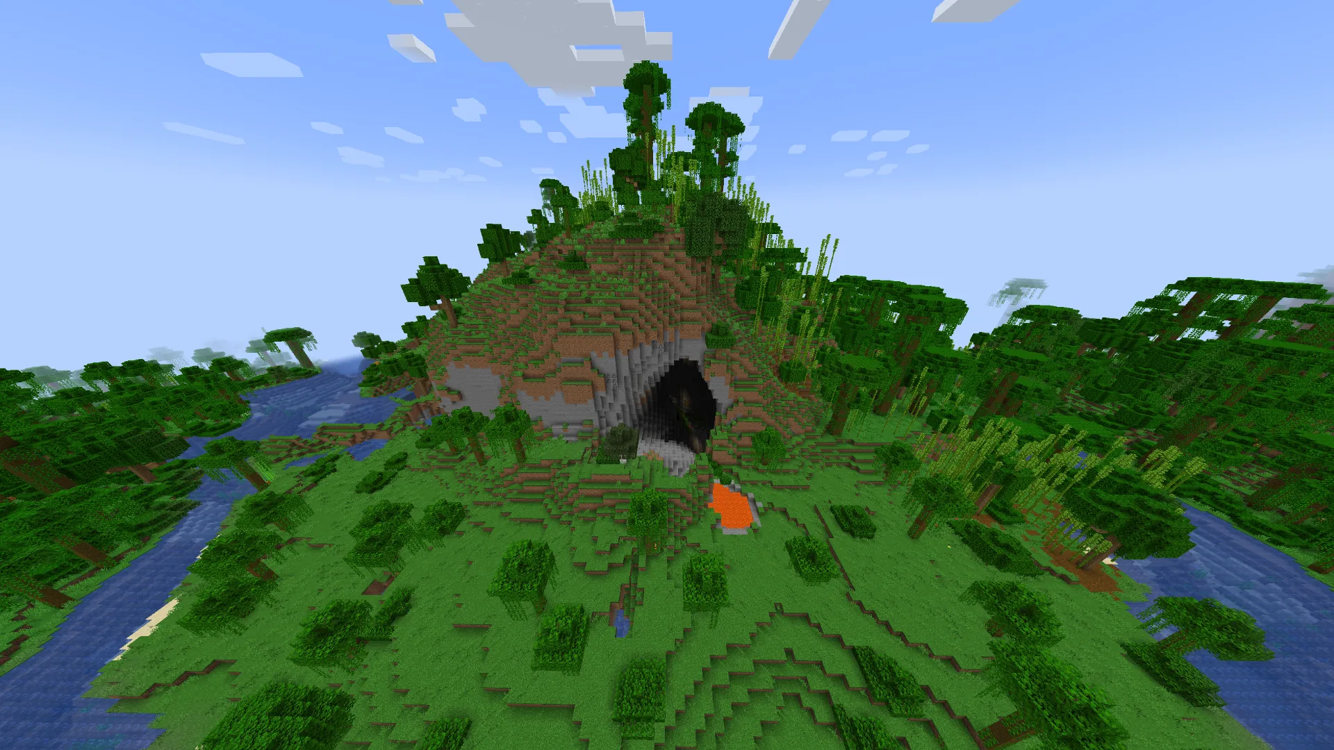 ジャングルバイオームの洞窟|建築におすすめの立地