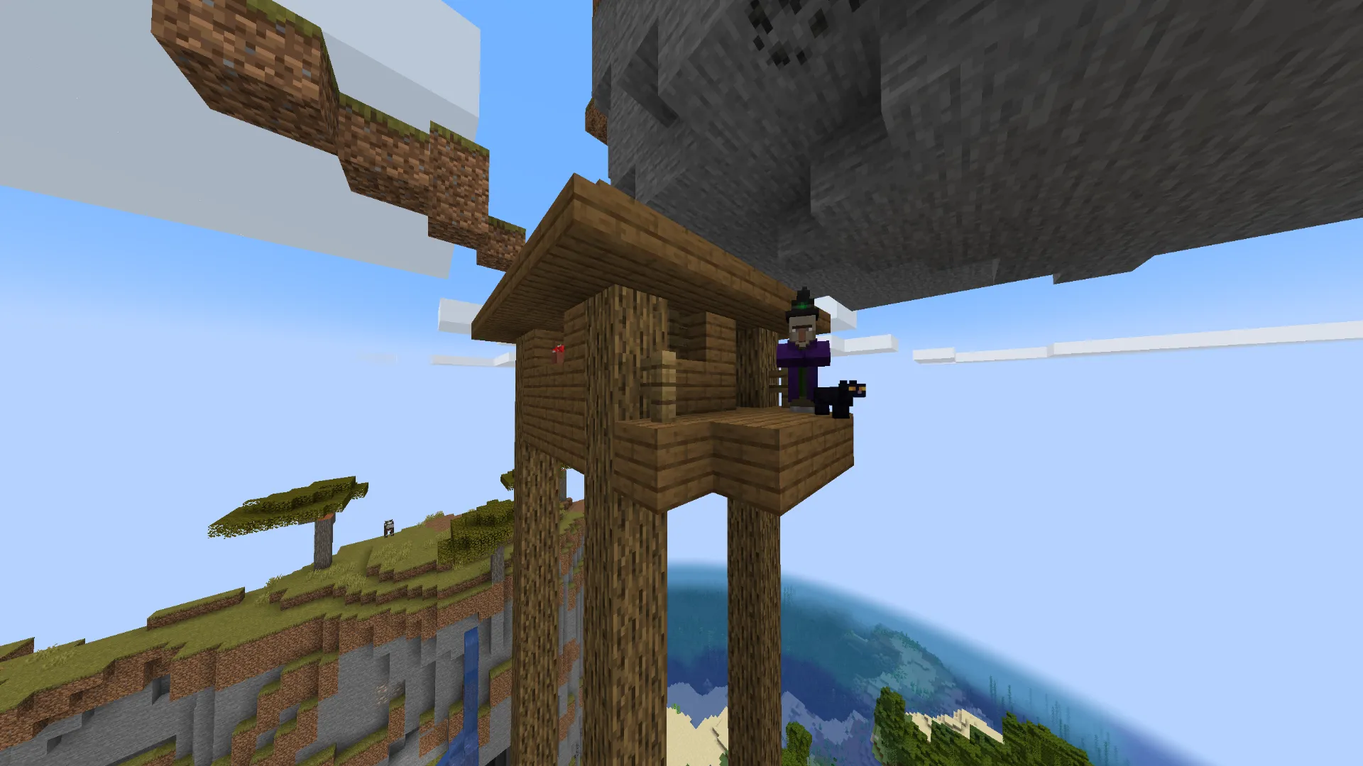 天まで届く原木とウィッチの小屋の全景|奇跡の神シード