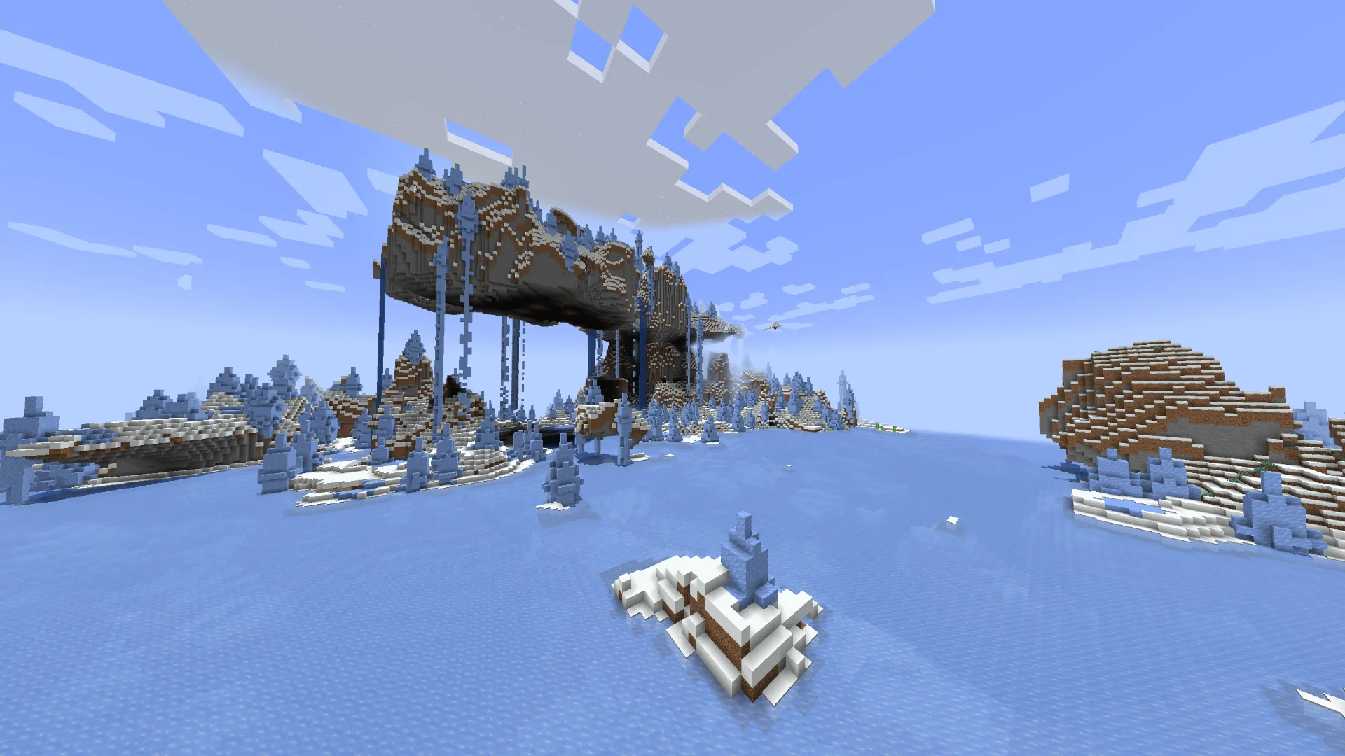 樹氷バイオームと溶岩が織りなす異世界の絶景|神シード