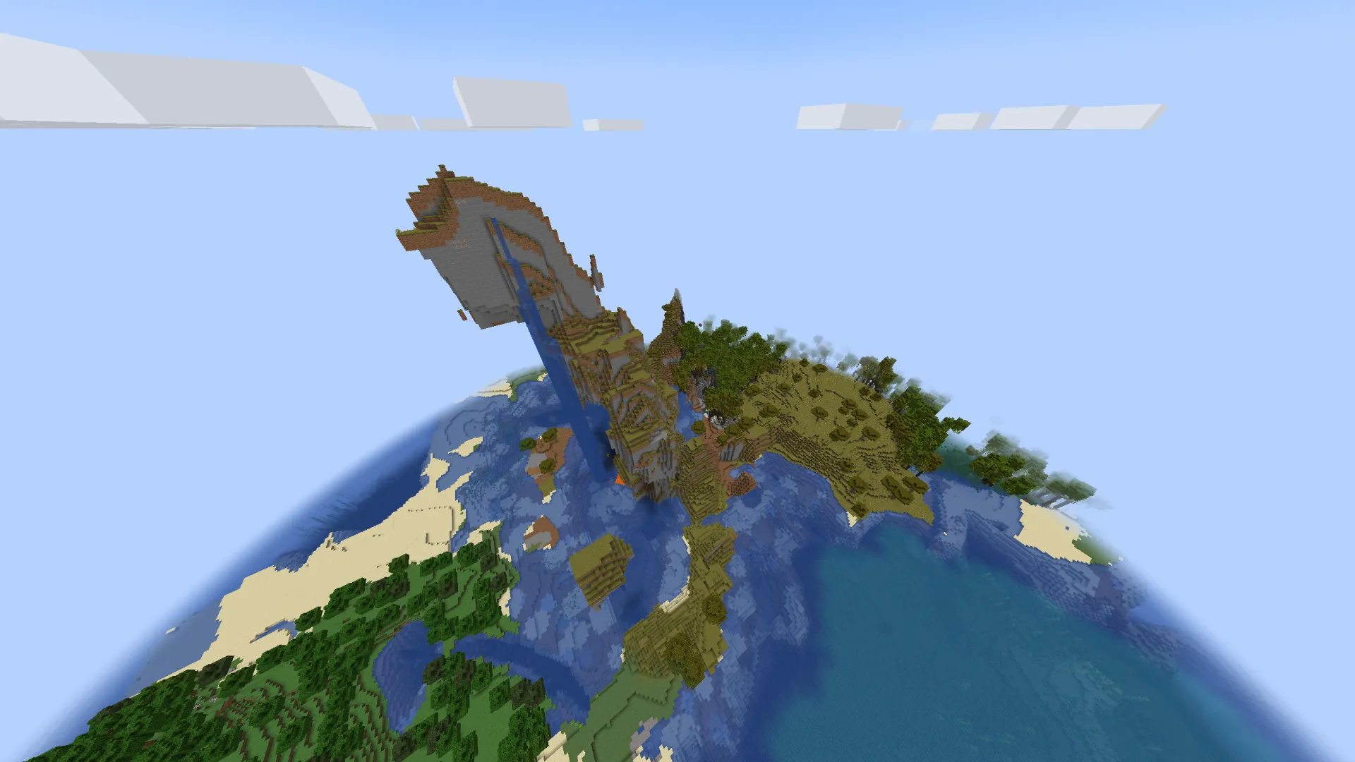 空中に浮かぶ島状の岩と絶景の高台|神シード