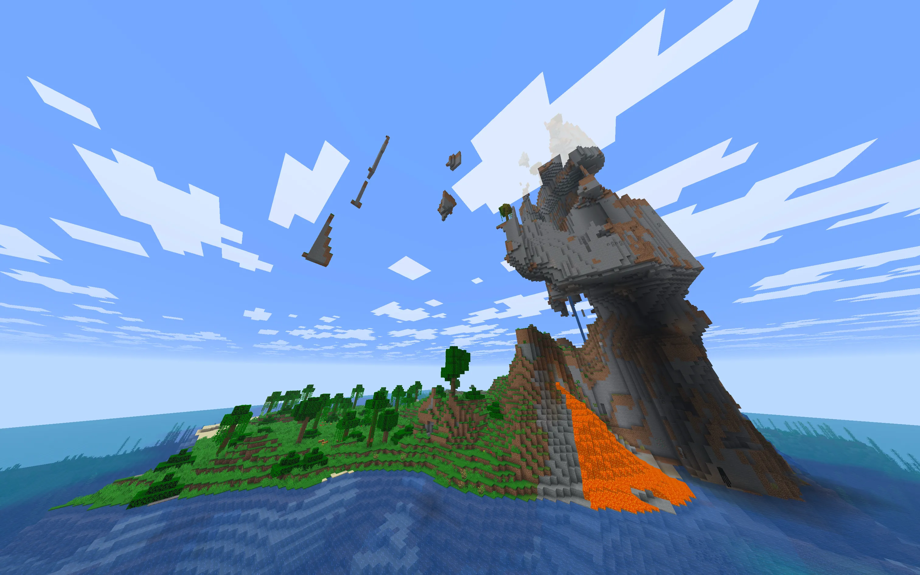 物理法則を無視してねじれながら天へ伸びる奇妙な孤島