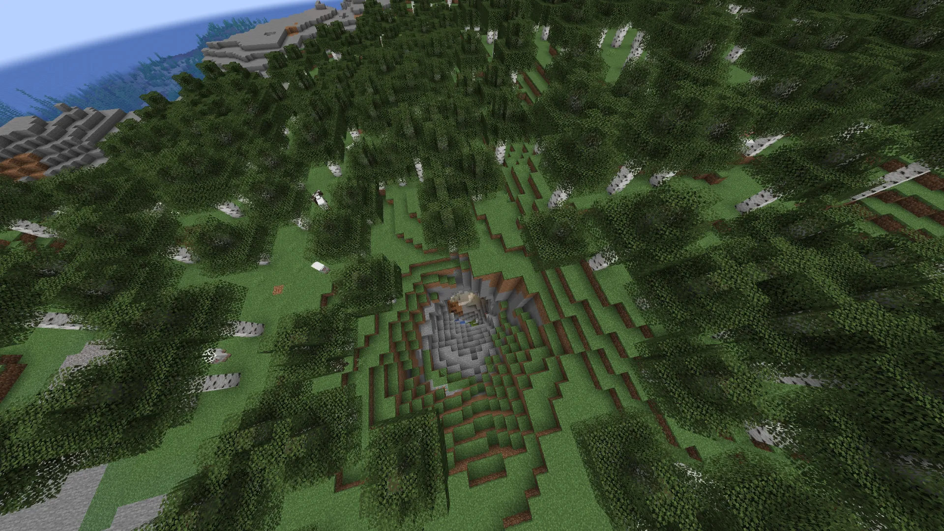 スポーン直下の廃坑と渓谷|資源採掘におすすめの神シード