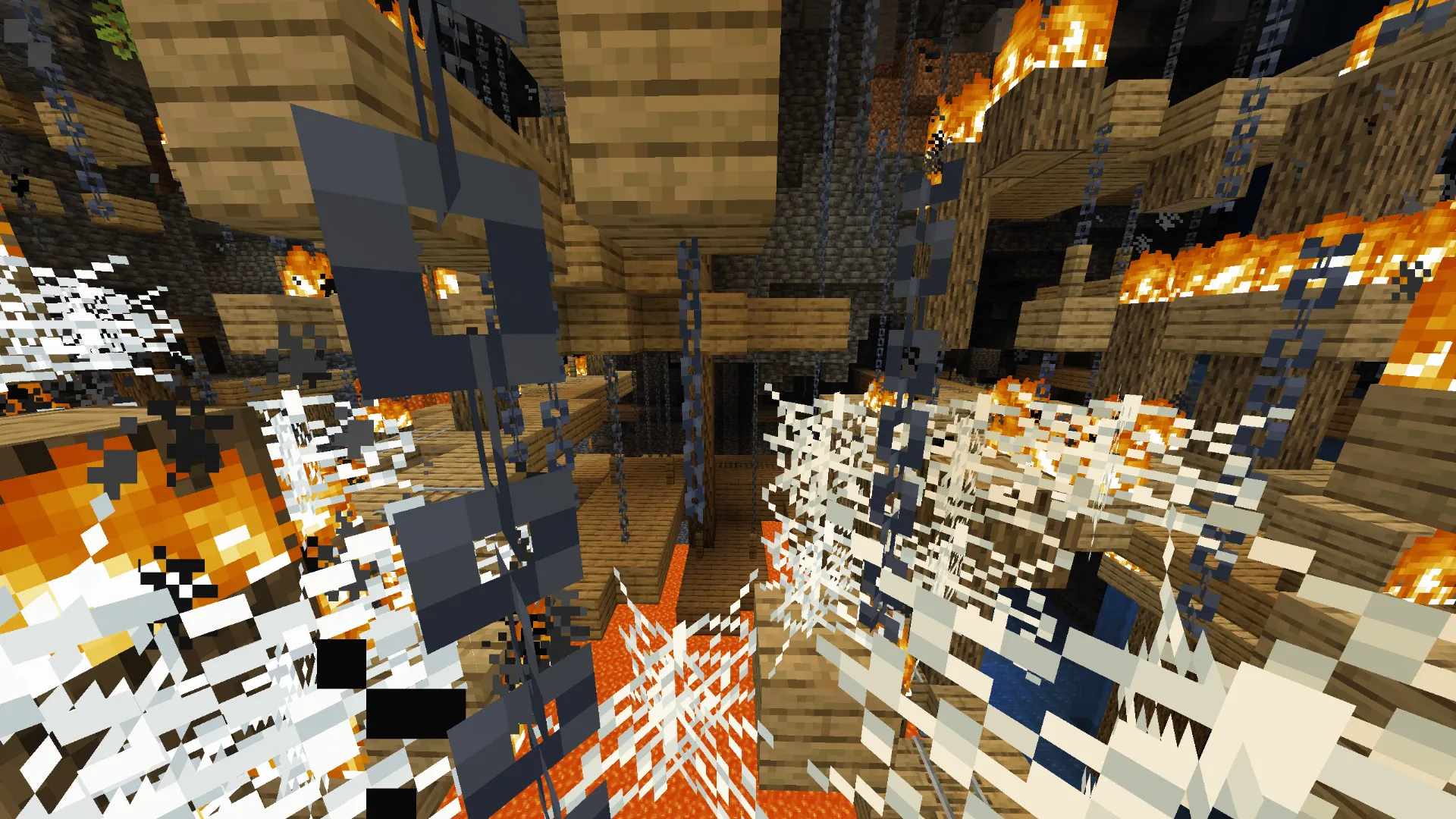 炎が照らす廃坑の内部|試練の間も近い神シード