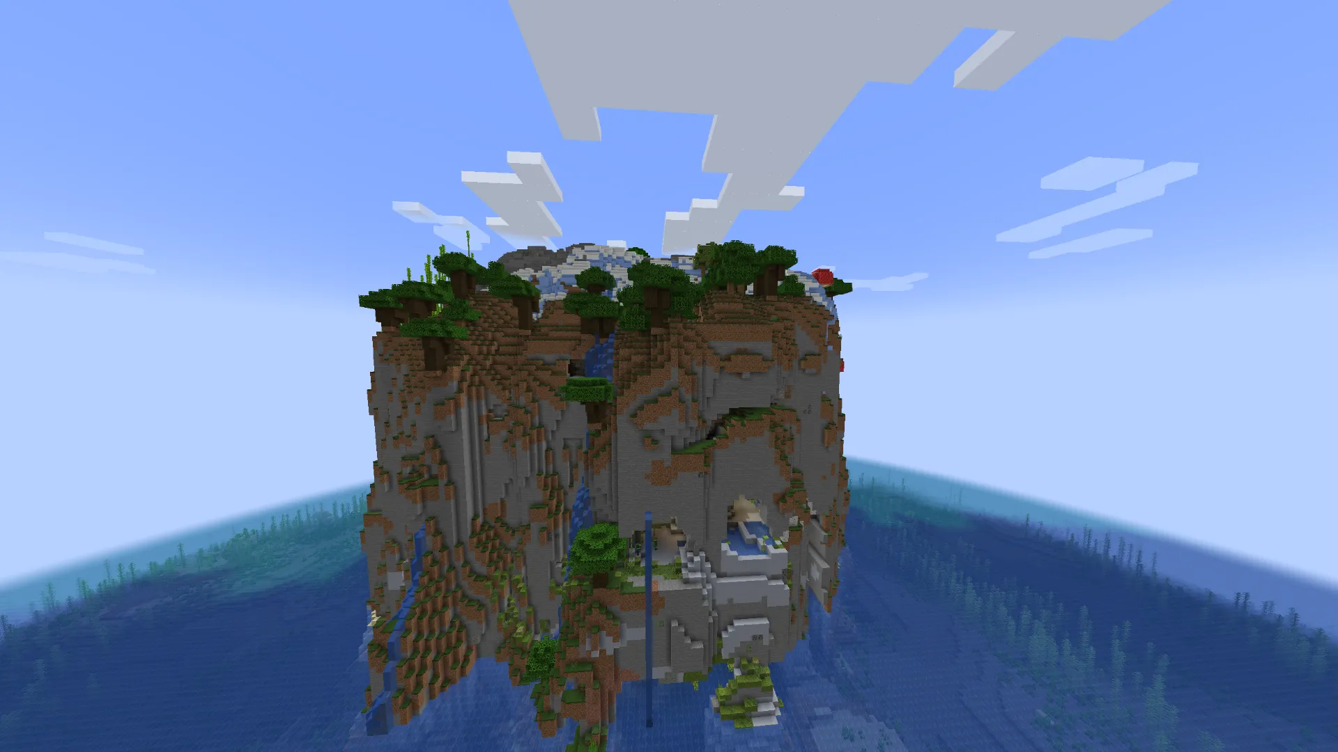 断崖絶壁に囲まれた孤島の絶景|サバイバルにおすすめの神シード