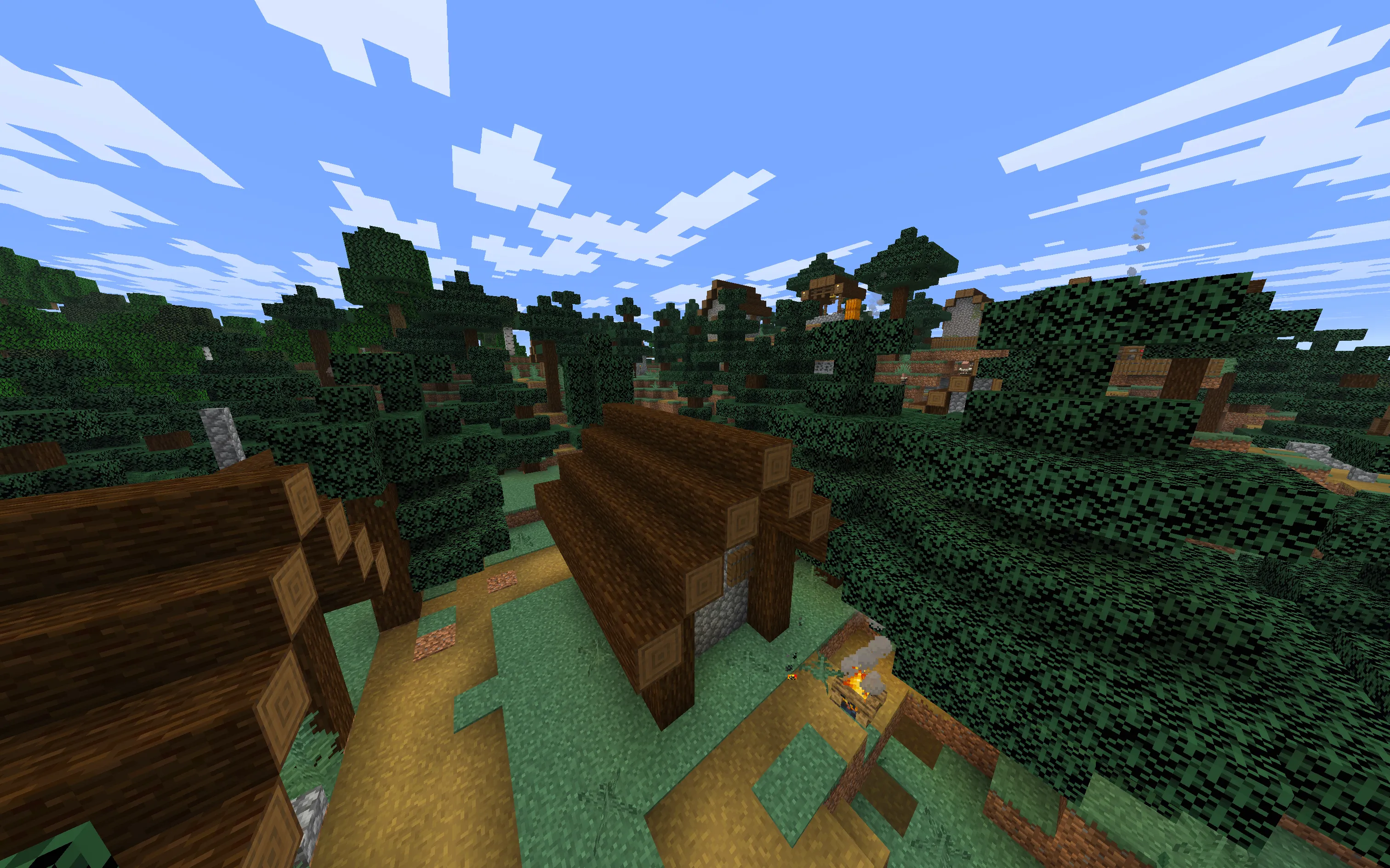 トウヒの村が2つ|森林サバイバルにおすすめ