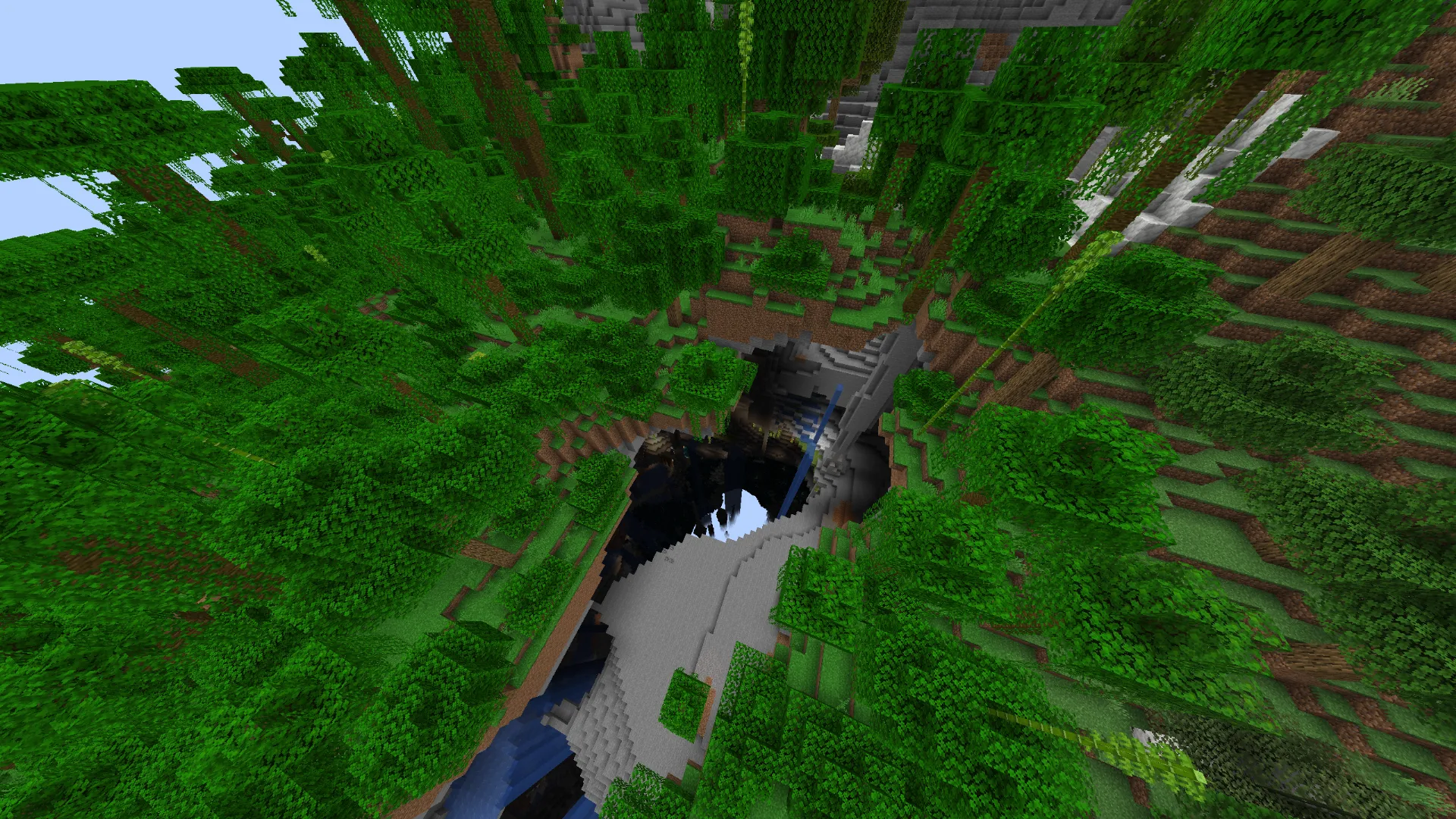 深く広がる巨大洞窟の内部|洞窟基地建設におすすめの神シード