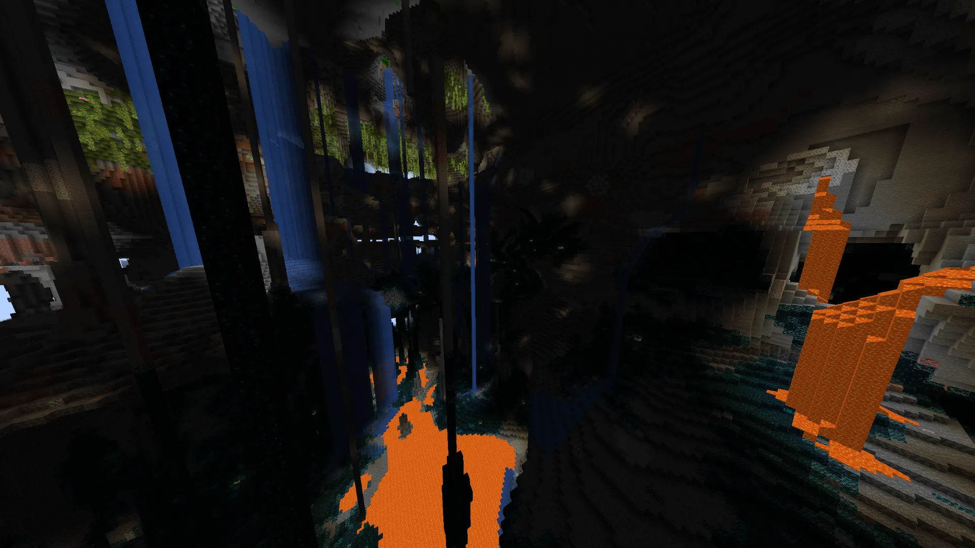 ディープダークの暗闇が広がる洞窟|サバイバル探検におすすめの神シード