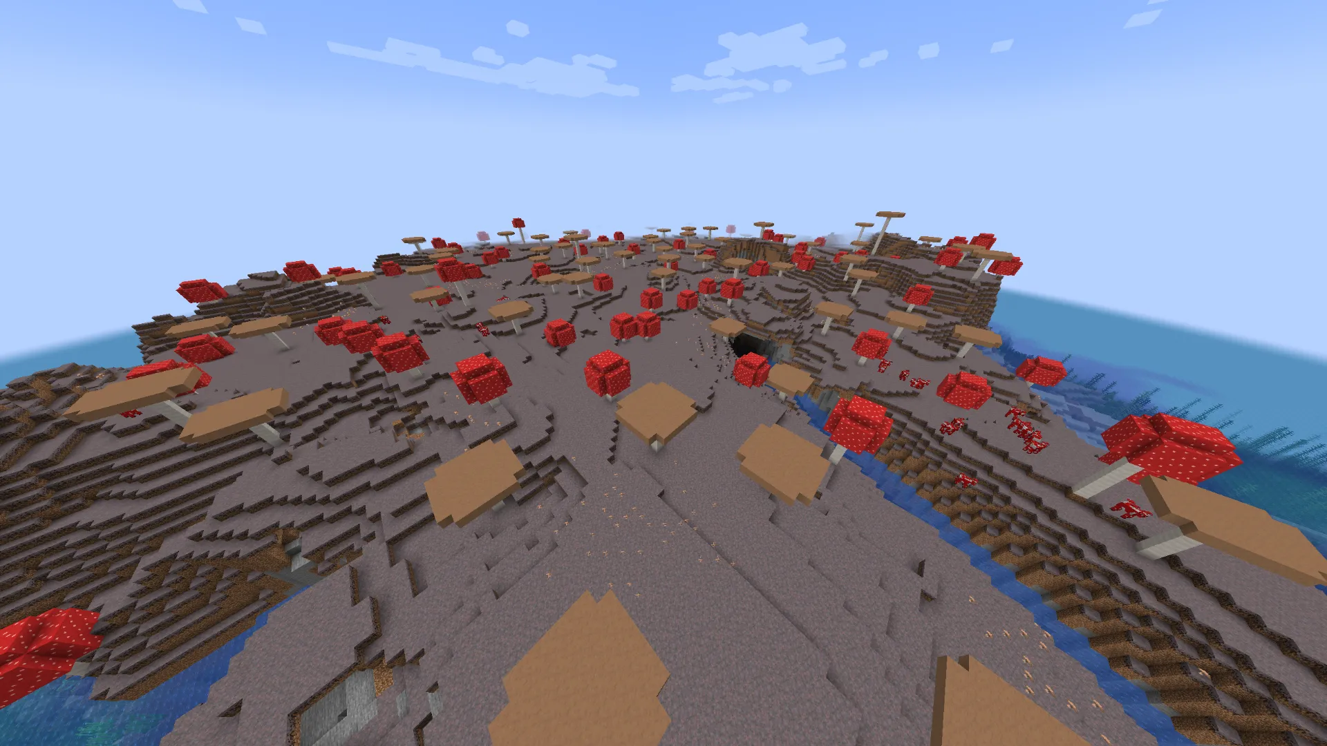 巨大キノコに覆われたキノコ島|レアバイオームの神シード