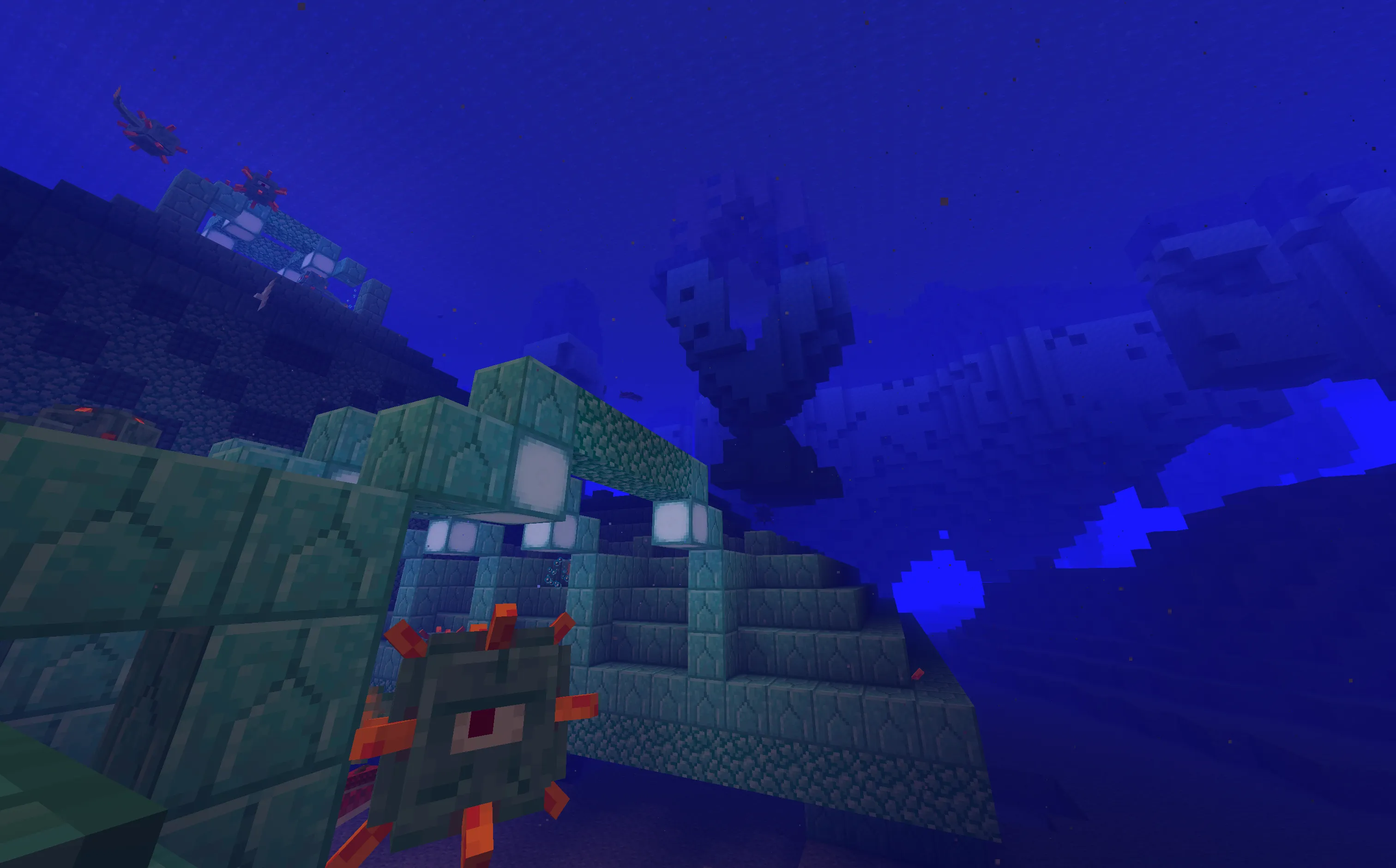 凍てつく海に生息するシロクマと氷山の景色