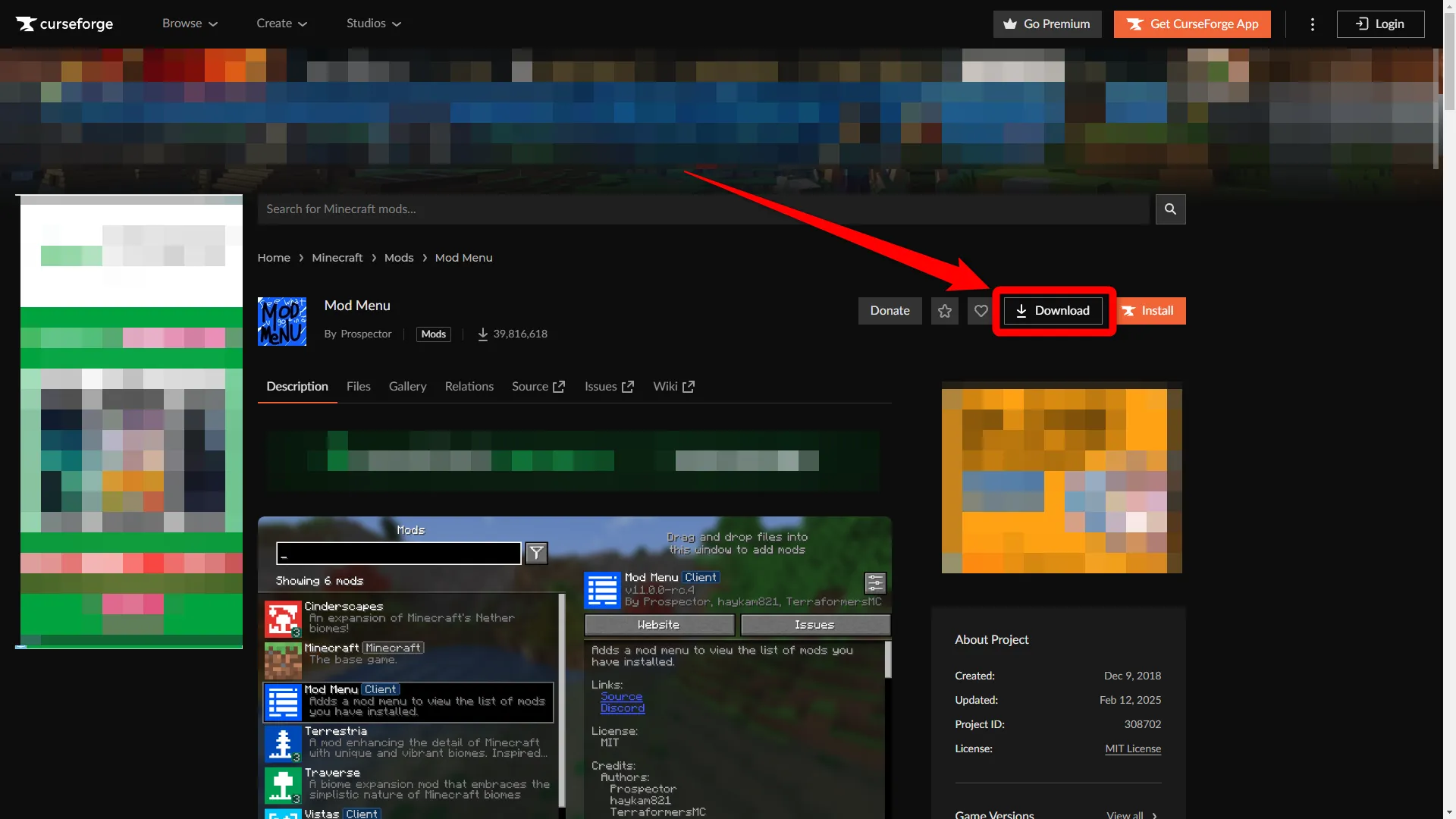 MOD Menu_「Download」を押す