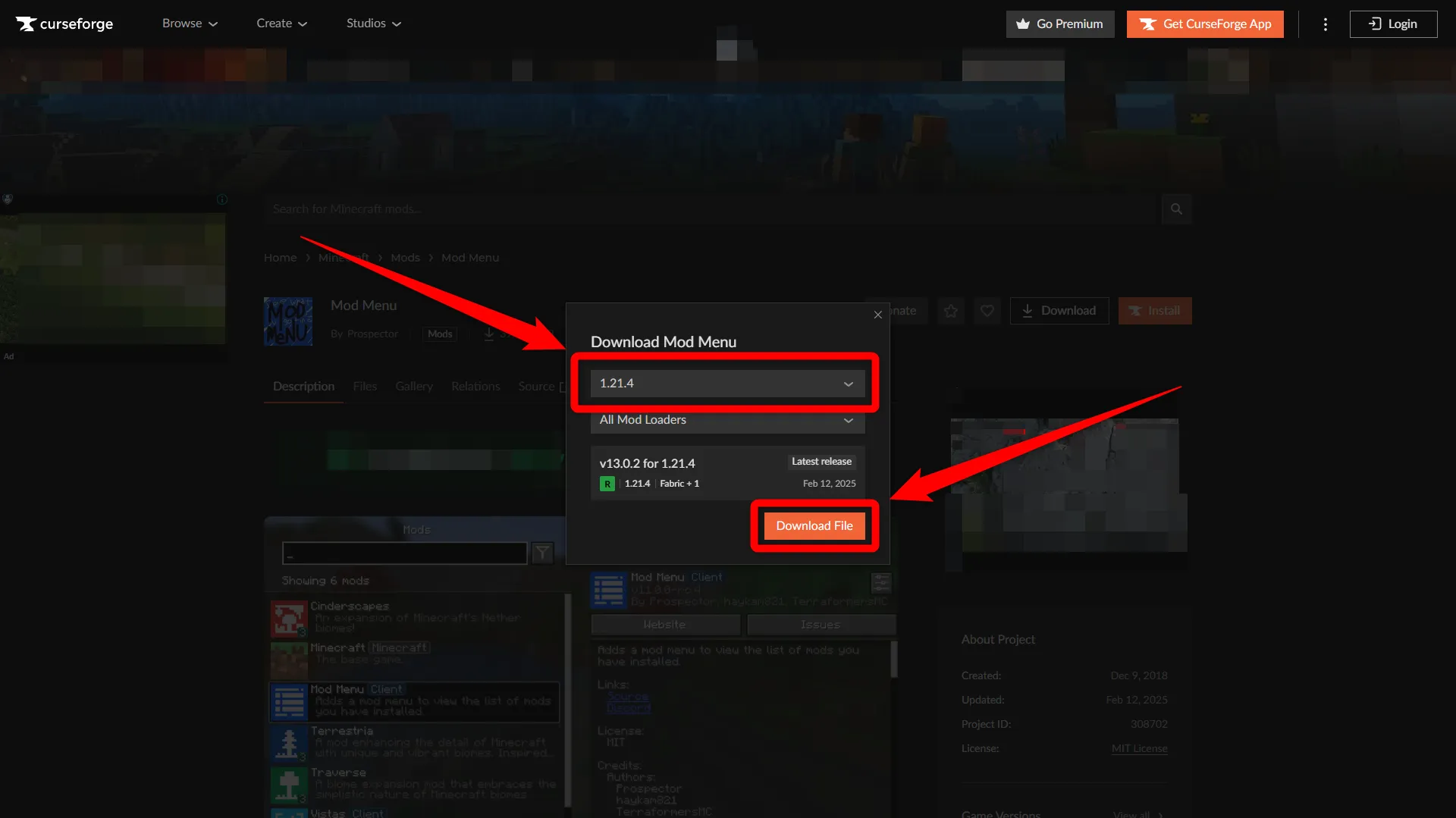 MOD Menu_「Download File」を押す