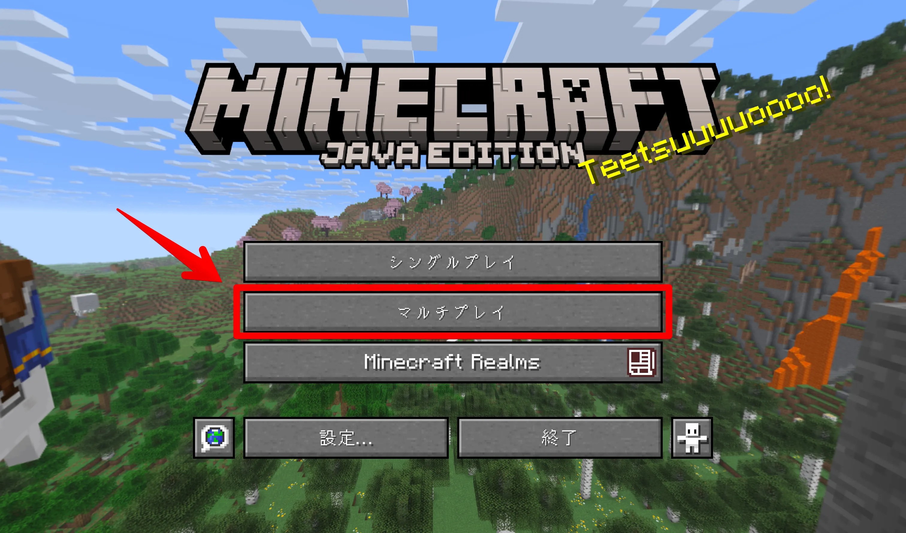 マイクラ Java版のマルチプレイ サーバー選択画面