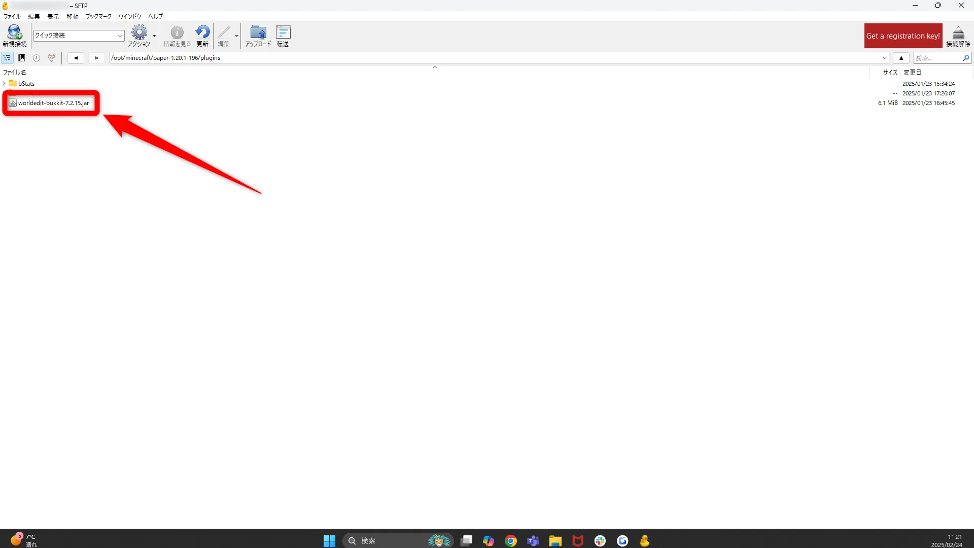 プラグイン導入_レンサバ_STEP2_「plugins」フォルダに格納する